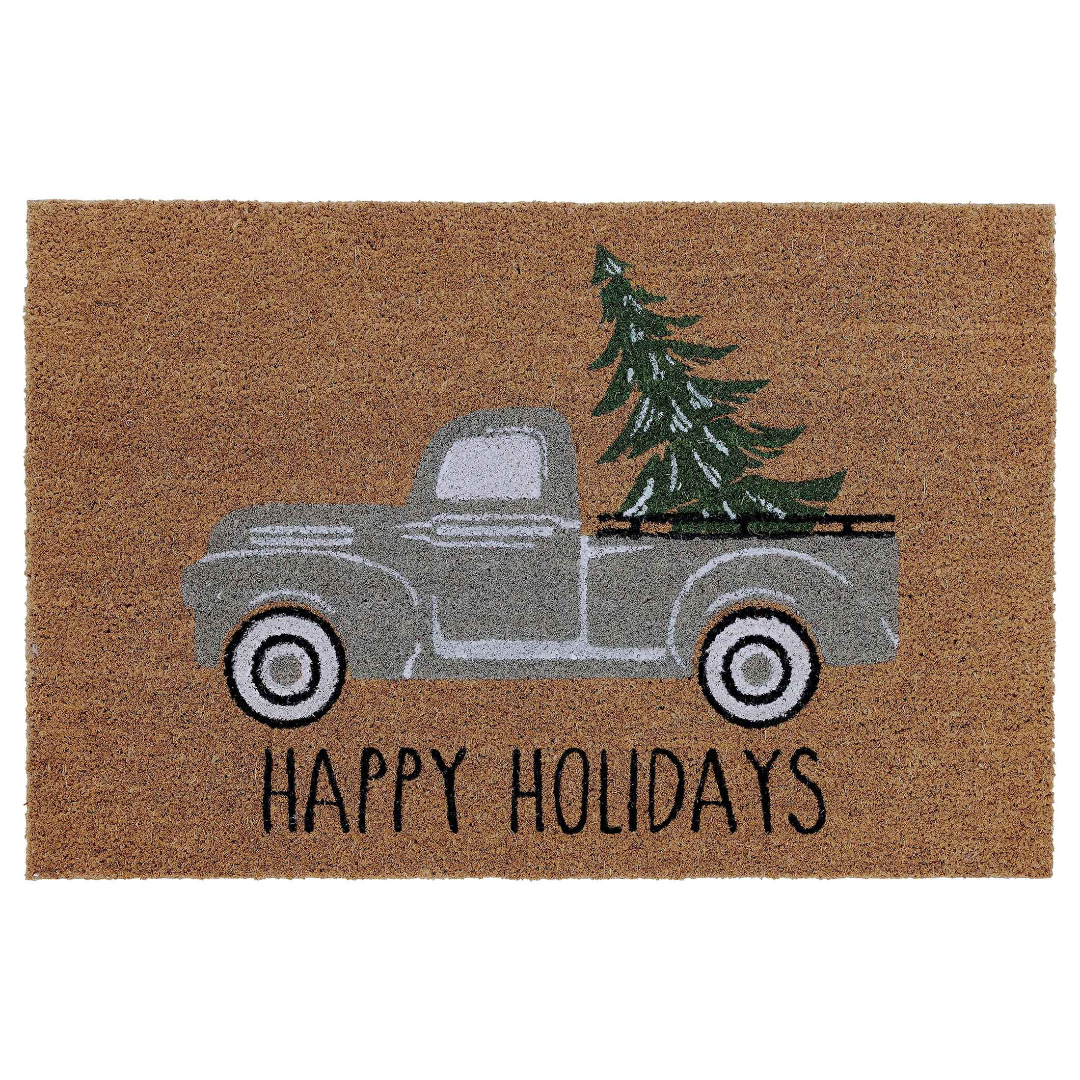My Texas House Grey Holiday Truck Coir Doormat, 18" x 30" - Walmart.com | Walmart (US)