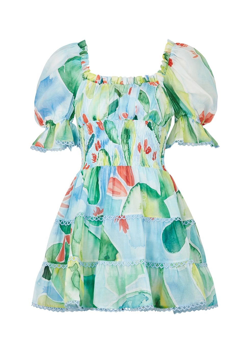 Giulia printed cotton-blend mini dress | Harvey Nichols 