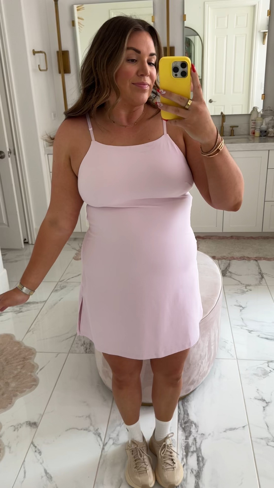 curvy midsize workout athleisure look! i sized up to the 14 in dress (has built in bra and shorts) 

#LTKMidsize #LTKActive #LTKSeasonal