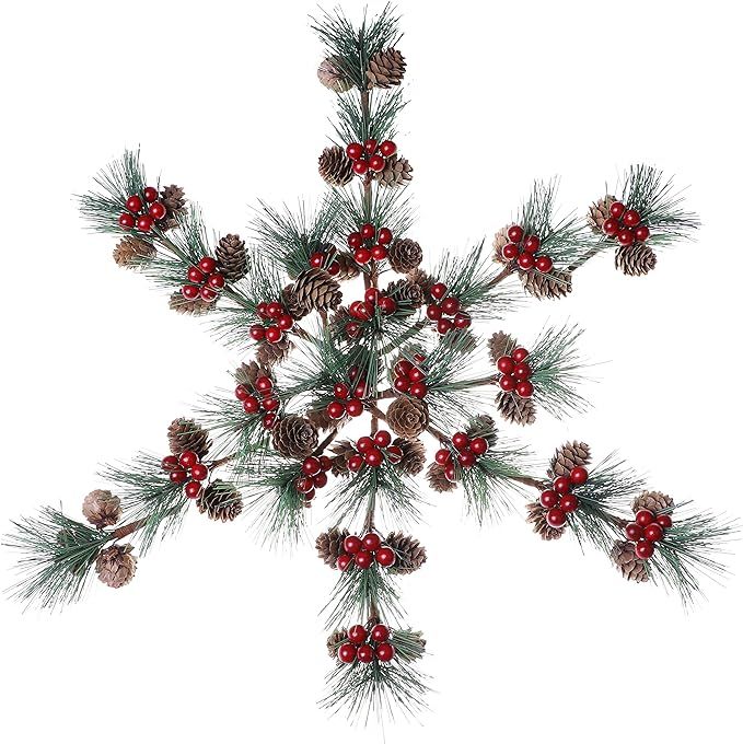 LLZLL 24 PCS Christmas Picks Artificial Christmas Berry Stems Pine Needles Pine Cones Sticks Chri... | Amazon (US)