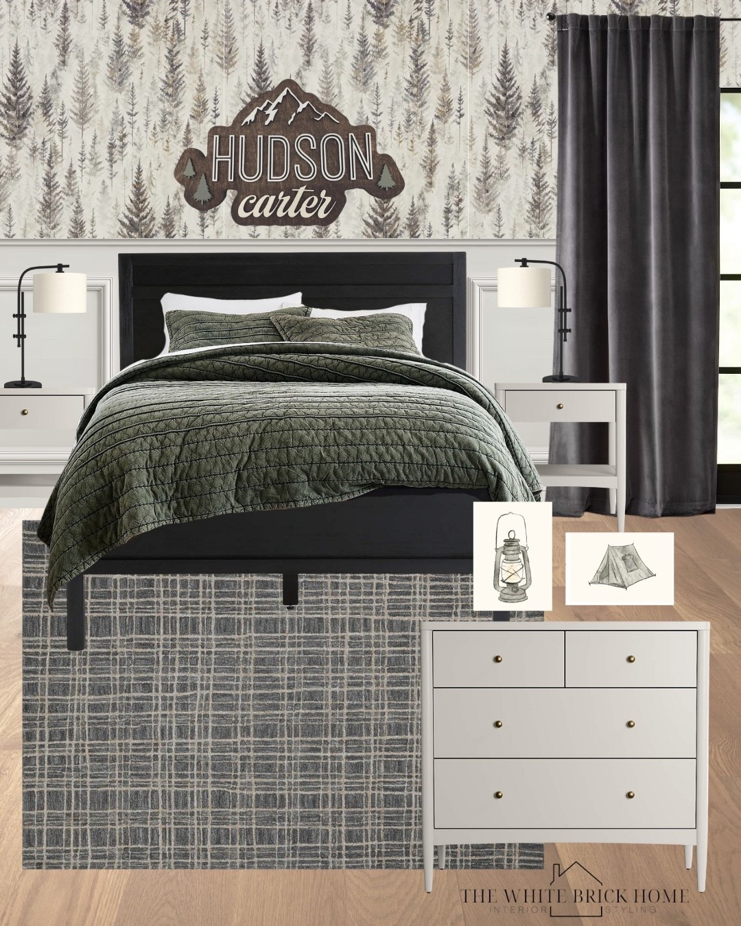 I love this idea for a neutral bedroom design for a kiddo! I love this wall sign mixed with green bedding and a neutral plaid rug. 
🖤🖤
Boys room, boys bedroom, kids room, kids bedroom design, kids bedroom decor, boys room design, boys room rug, boys room bed, boys room wallpaper, boys room rug, boys room bed, boys room nightstand, boys room dresser, boys room curtains, boys room wall sign, mountain bedroom, forest bedroom, bedroom, black bed, Etsy, crate and barrel, pottery barn, Wayfair 


#LTKHome #LTKStyleTip #LTKFamily