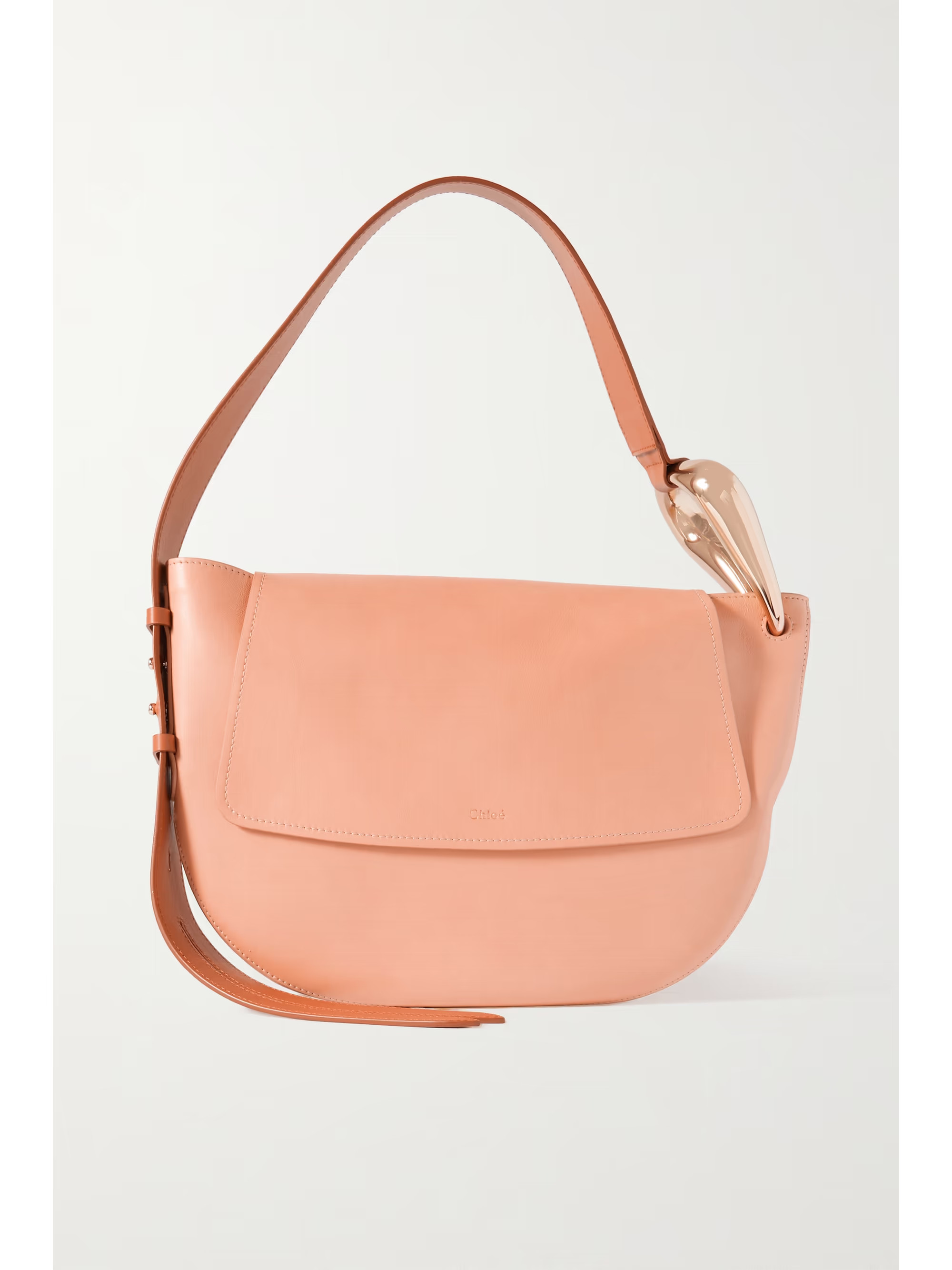 Beige Kiss leather shoulder bag | CHLOÉ | NET-A-PORTER | NET-A-PORTER (US)
