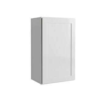 Courtland Shaker Assembled 18 in. x 30 in. x 12 in. Stock Wall Kitchen Cabinet in Polar White Fin... | The Home Depot