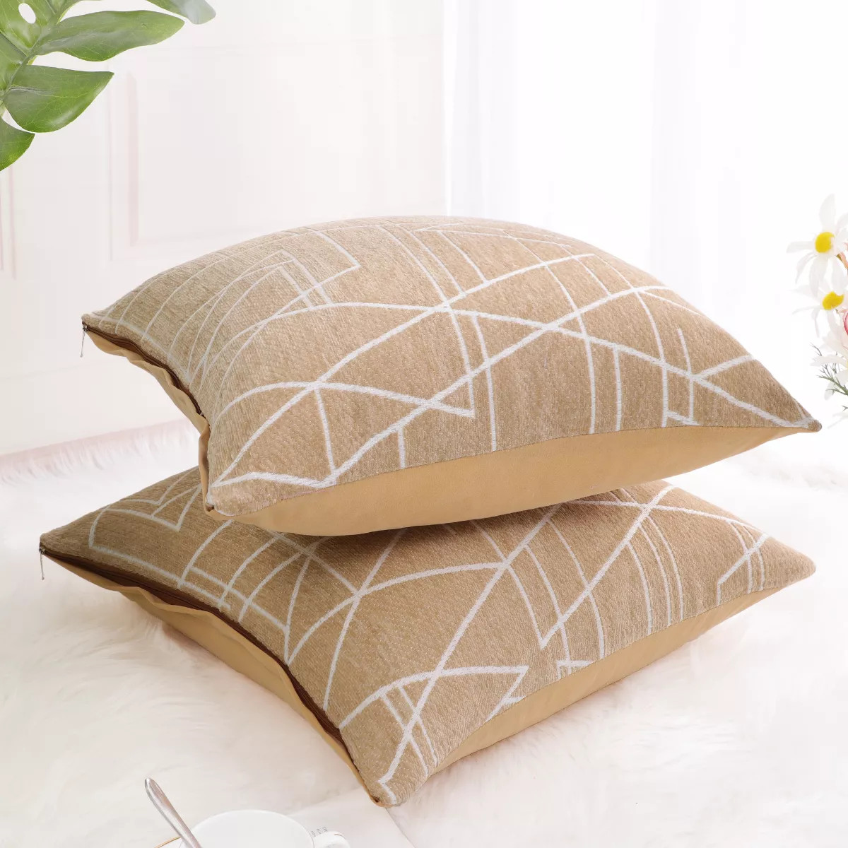 PiccoCasa Home Stylish Simplicity Polyester Cushion Cover Sofa Throw Pillowcase 2 Pcs Brown 18"x1... | Target
