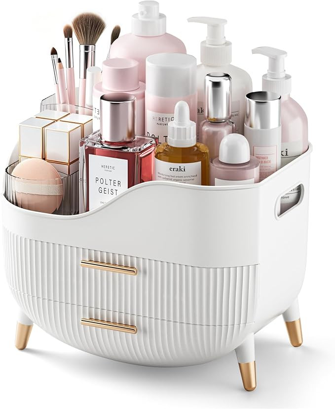 Pajiriona Makeup Organizer with Drawers,Skincare Organizer for Vanity,Storage Box with Handle,Lar... | Amazon (US)