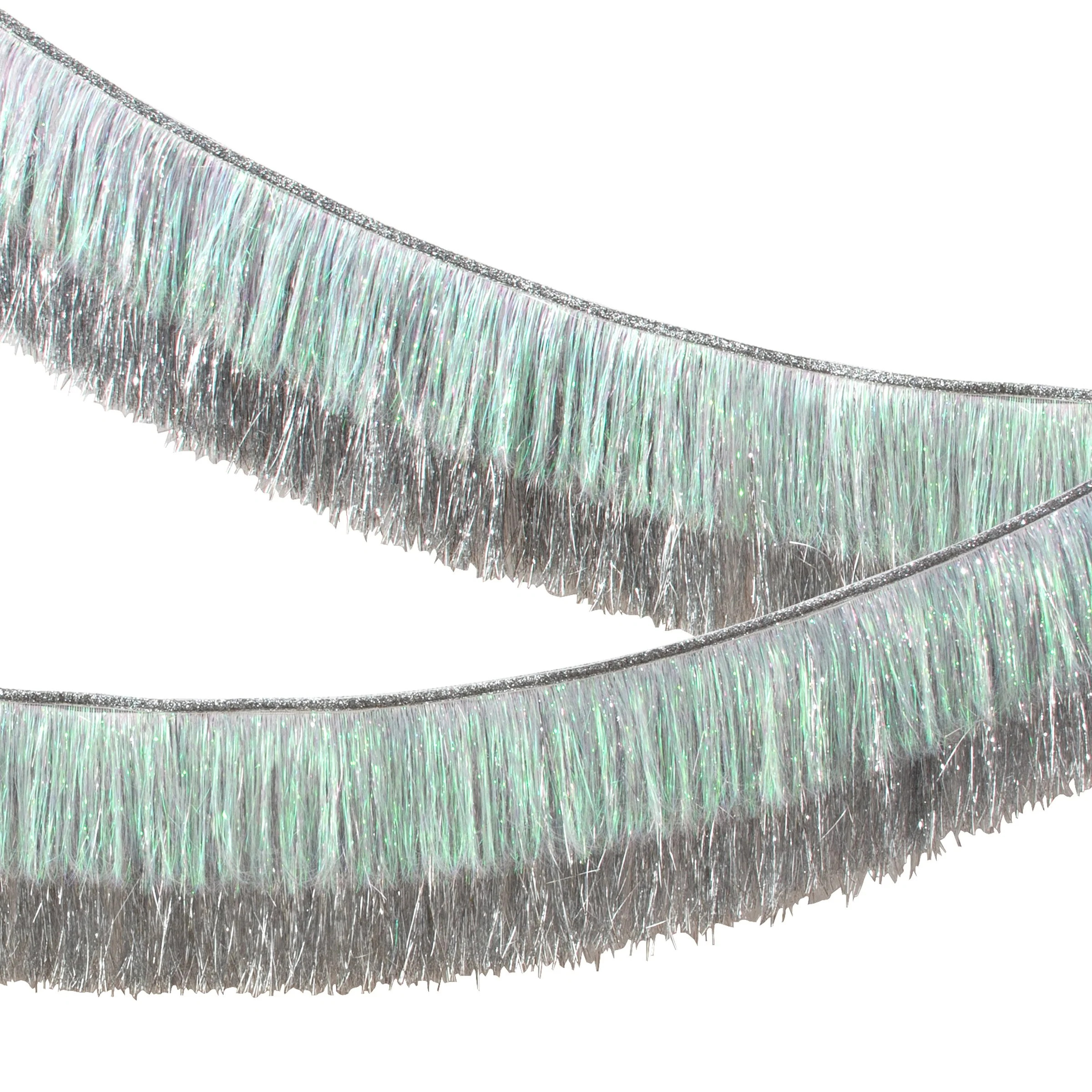 Silver Iridescent Tinsel Fringe Garland | Meri Meri