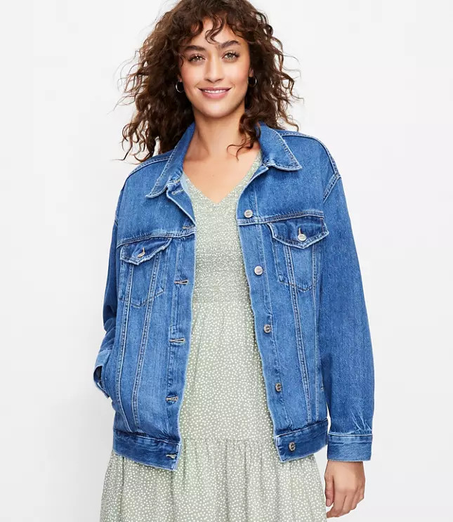 Oversized Denim Jacket | LOFT
