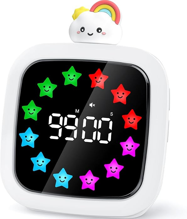 Digital Visual Timer for Kids, Rechargeable 99-Minute Silent Countdown Timer with 19 Ringtones, 9... | Amazon (US)