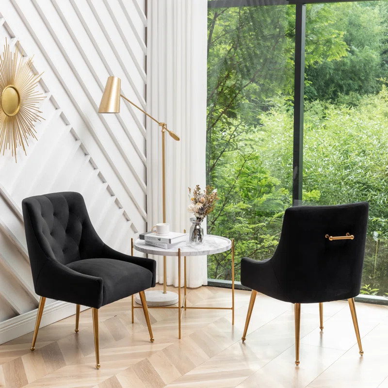 Baudel Velvet Upholstered Side Chair (Set of 2) | Wayfair Professional