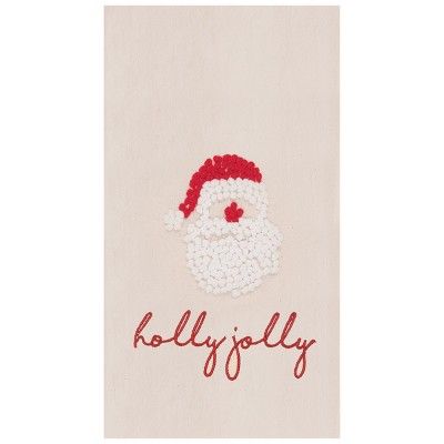 C&F Home Holly Jolly Santa Flour Sack Embroidered Cotton Kitchen Towel | Target