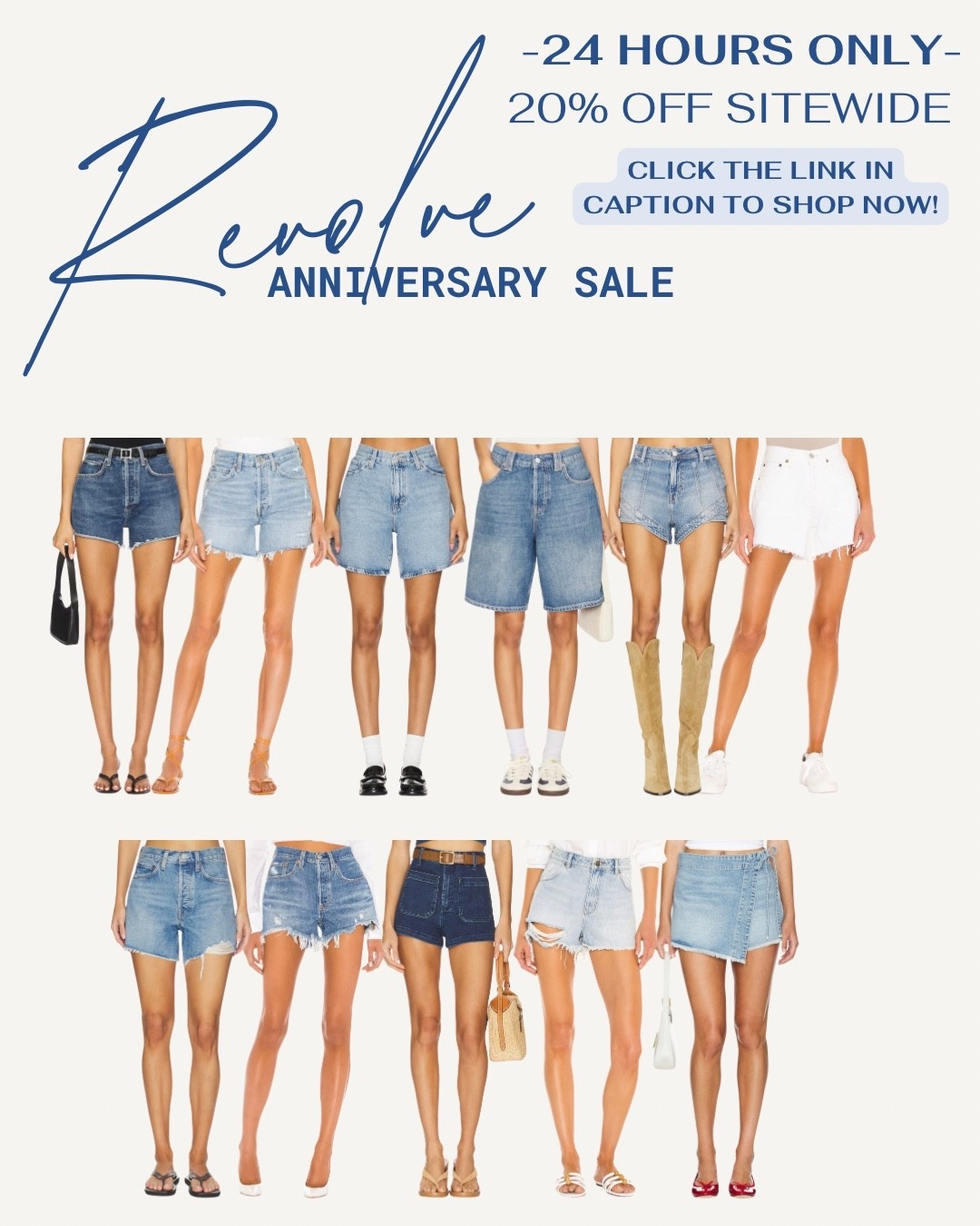 Good denim shorts are hard to find… so when they go on sale I run.

The REVOLVE Anniversary Sale is happening TODAY and these are 20% off for 24 hours only.

From everyday cutoffs to longer relaxed styles — these are the shorts you’ll wear all summer.

Use code HAPPY20 before it disappears.

Click the link in my caption to shop.

#DenimShorts #RevolveStyle #SummerDenim #RevolveSale

#LTKSpringSale #LTKootd #LTKSaleAlert