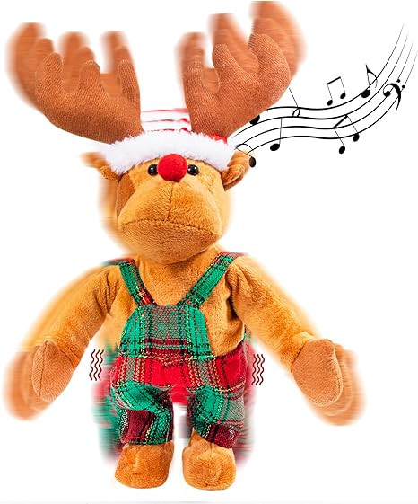 Dancing Rudolph The Red-Nosed Reindeer Animated Plush Toy Christmas Singing Stuffed Animals | Amazon (US)
