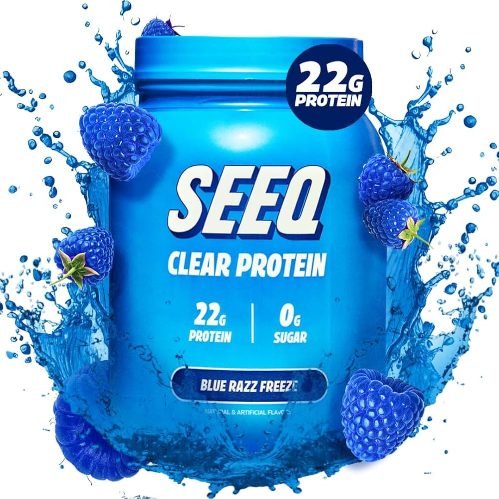 SEEQ Clear Whey Isolate Protein Powder, Blue Razz Freeze, 25 Servings, 22g Protein Per Serving, S... | Amazon (US)