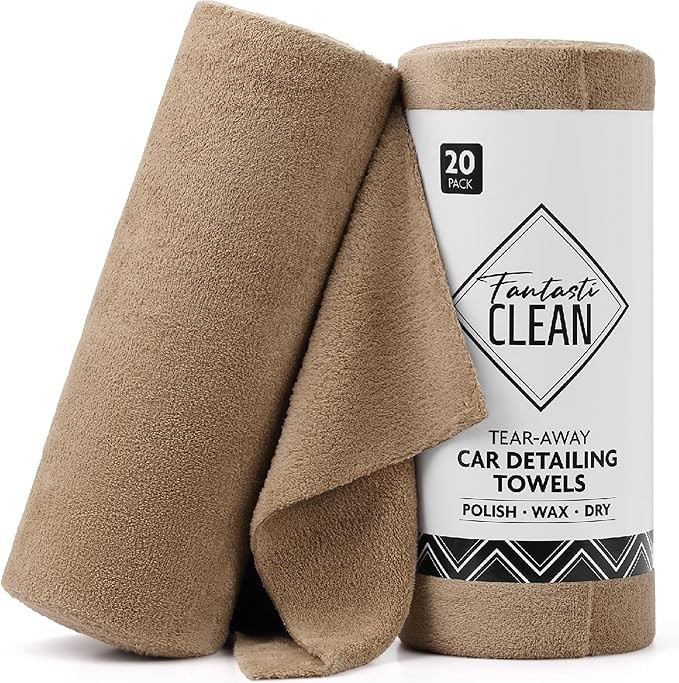 Fantasticlean Microfiber Towels for Cars, Tear Away Car Detailing Cloth Roll, RV Boat Drying Poli... | Amazon (US)