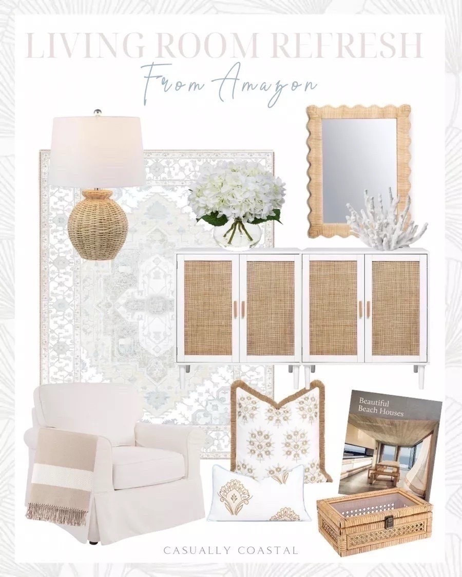 Living Room Refresh From Amazon

Amazon living room decor, Amazon coastal decor, coastal style, coastal home decor, neutral home decor, neutral living room, coastal rug, Amazon rug, coastal sideboard, Amazon mirror, coastal mirror, Amazon pillows, coastal pillows, coastal accent chair, coastal lamp, Amazon lamp, rustic coastal rattan globe LED table lamp, embroidered floral pillows, sideboard buffet, faux hydrangeas with vase, 8x10 area rug, rolled arm chair with slipcover, rattan display box, finger coral decorative resin figurine, neutral tan coastal throw blanket, Amazon blanket, hanging rattan wall mirror, beautiful beach house book

#LTKHome