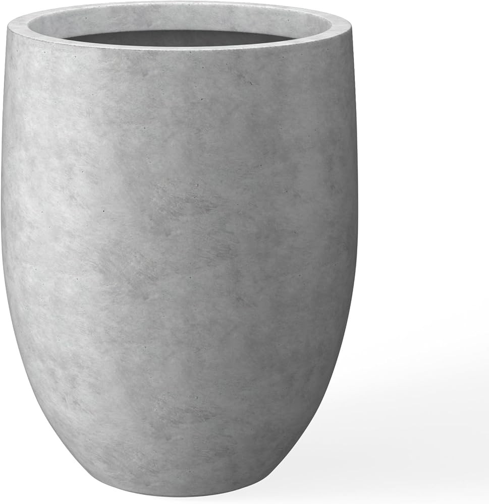 Kante 21.7" H Natural Concrete Tall Planter, Large Outdoor Indoor Decorative Pot with Drainage Ho... | Amazon (US)