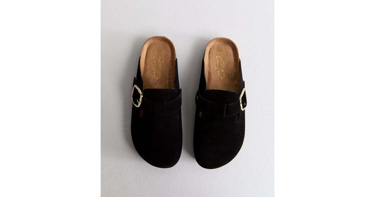 Women's Black Faux Brushed Leather Clogs Vegan New Look | New Look (UK)