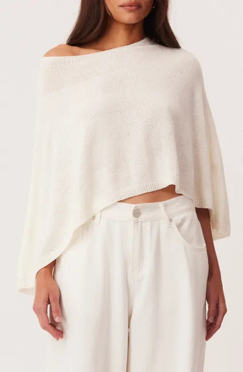 SNDYS Misty Knit Off the Shoulder Poncho in Off White at Nordstrom, Size X-Small/small | Nordstrom