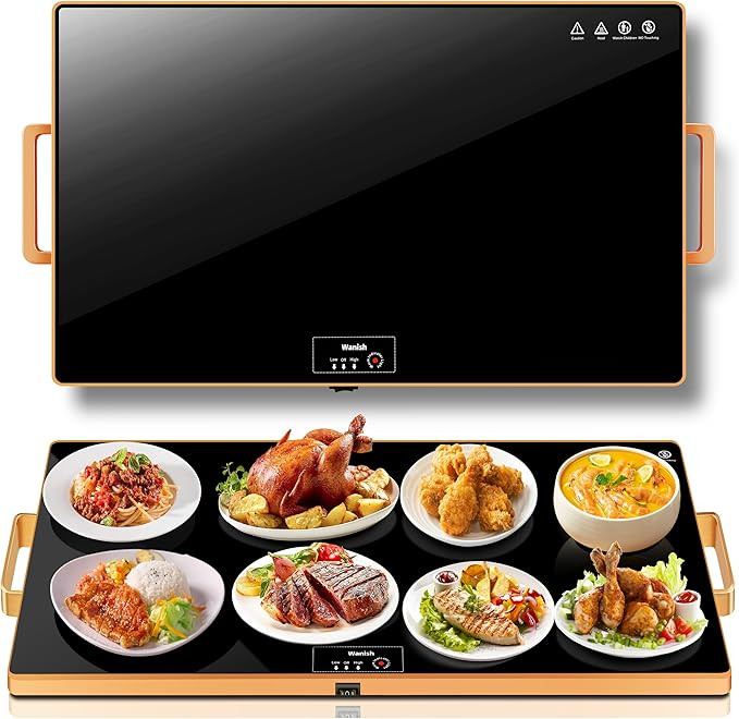 Electric Warming Tray（XXL 32”x18”），Food Warmer with Thermostat and Full Surface Heating... | Amazon (US)