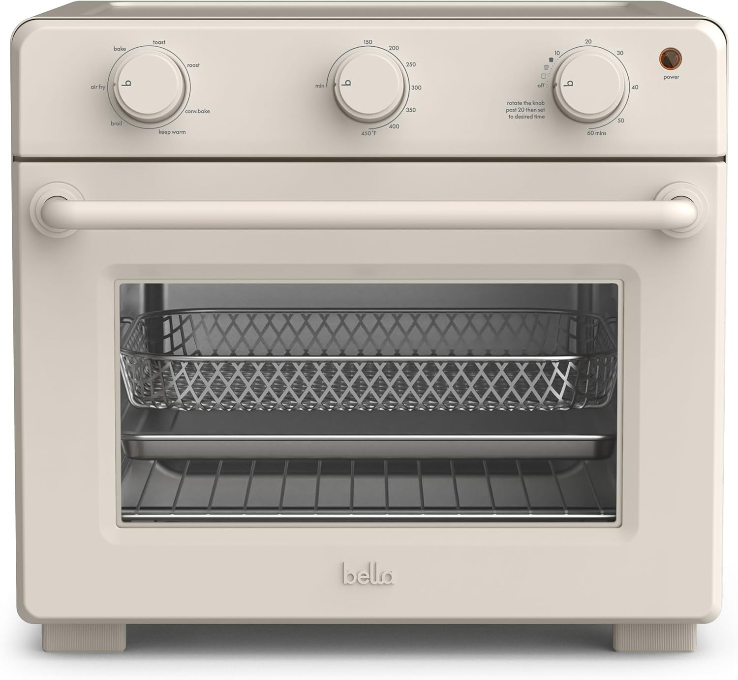 bella 6 Slice Toaster Oven With Air fryer, Oatmilk | Amazon (US)