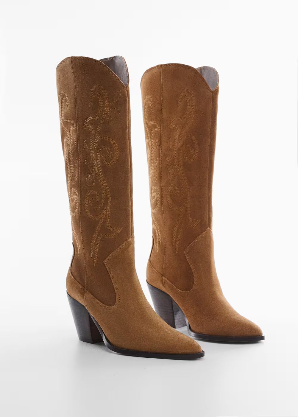Cowboy leather boots -  Women | Mango USA | MANGO (US)