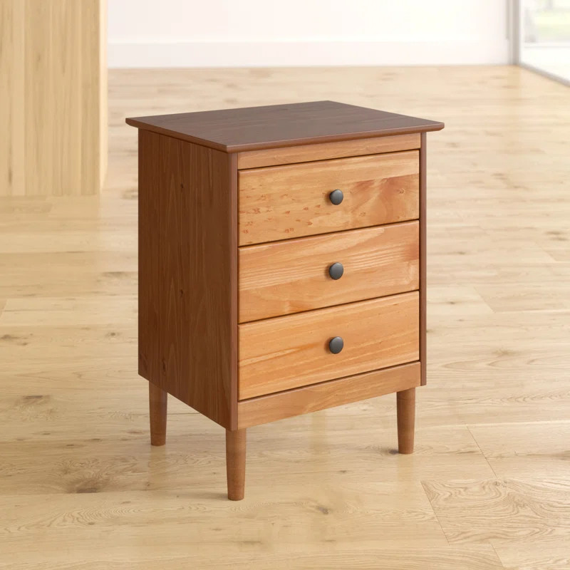 Lafever 25'' Tall 3 - Drawer Nightstand | Wayfair North America
