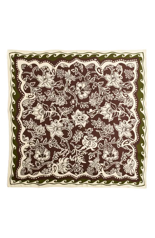 Madewell Medium Silk Bandana in Dark Brown at Nordstrom | Nordstrom