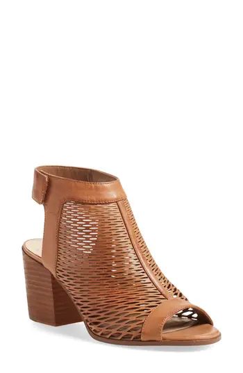 Women's Vince Camuto 'Lavette' Perforated Peep Toe Bootie, Size 12 M - Beige | Nordstrom