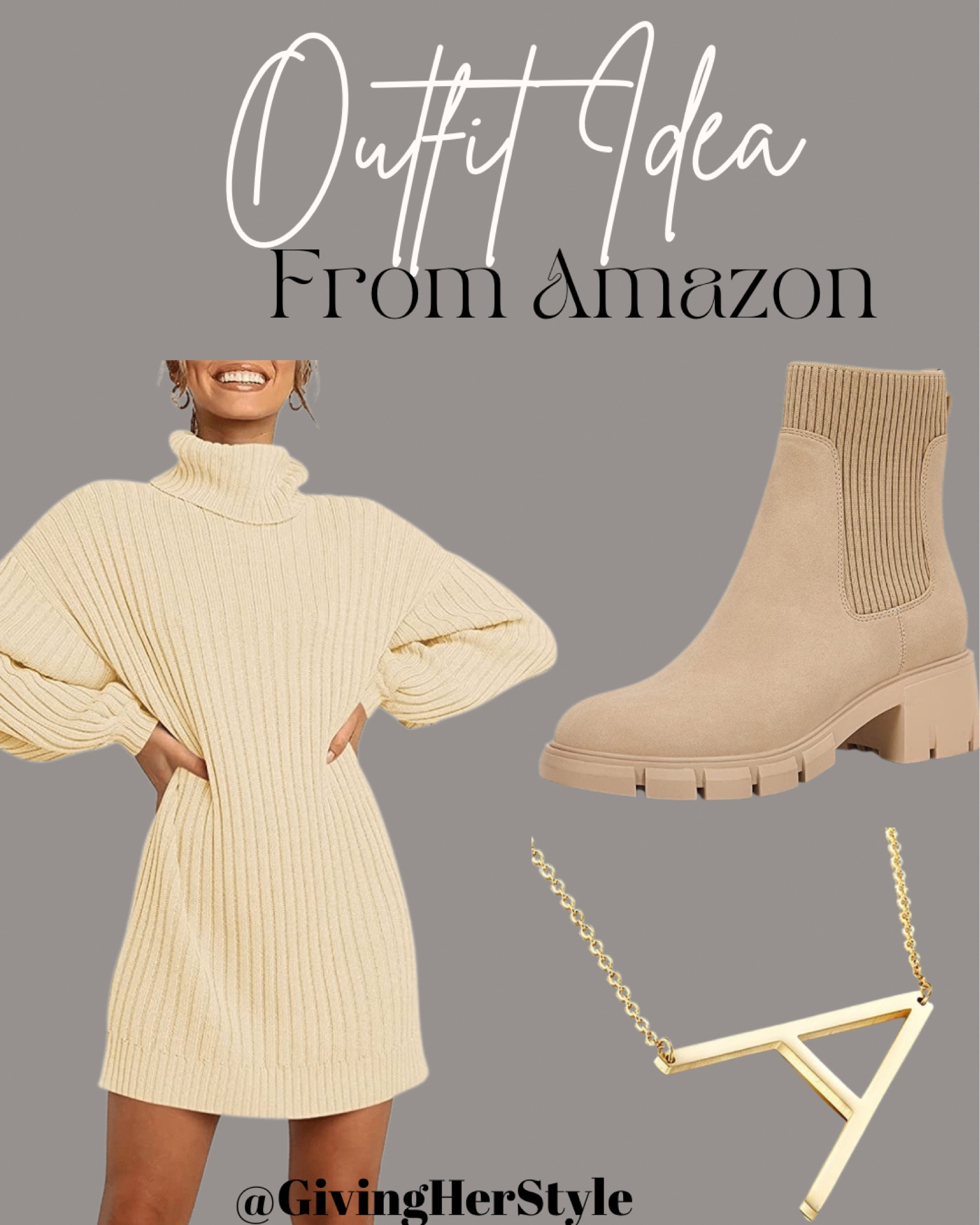 Outfit idea from Amazon! 
| amazon | amazon prime | thanksgiving outfit | outfit ideas | outfit inspo | fall outfit | fall fashion | fall style | fall dress | fall boots | dresses | dress | neutral | wedding guest | date night | amazon dress | ankle boots | sock booties | short boots | brown boots | heeled boots | clog boots | purse | bag | holiday outfit | thanksgiving dinner outfit | outfits | ootd | best of amazon | amazon prime favorites | 
#amazon #amazonprime #dress #outfit #LTKunder100 #LTKunder50 #LTKbump

#LTKshoecrush #LTKSeasonal #LTKHoliday