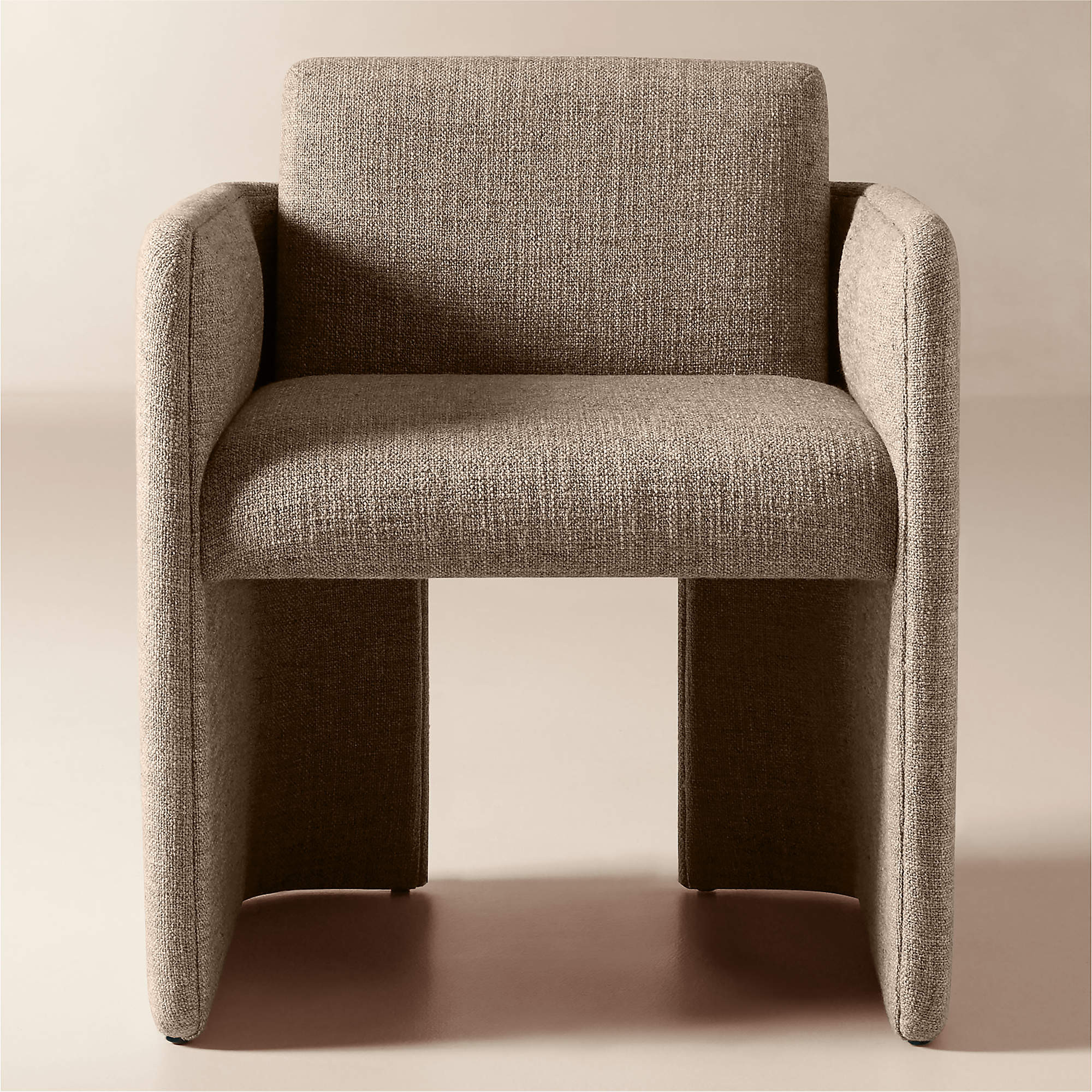 Carson Dark Taupe Performance Fabric Dining Armchair | CB2 | CB2