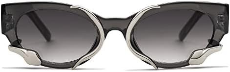 Trendy Sunglasses for Women Men Vintage Narrow Cateye Metal Snake Sunnie Y2k Accessories AP3621 | Amazon (US)