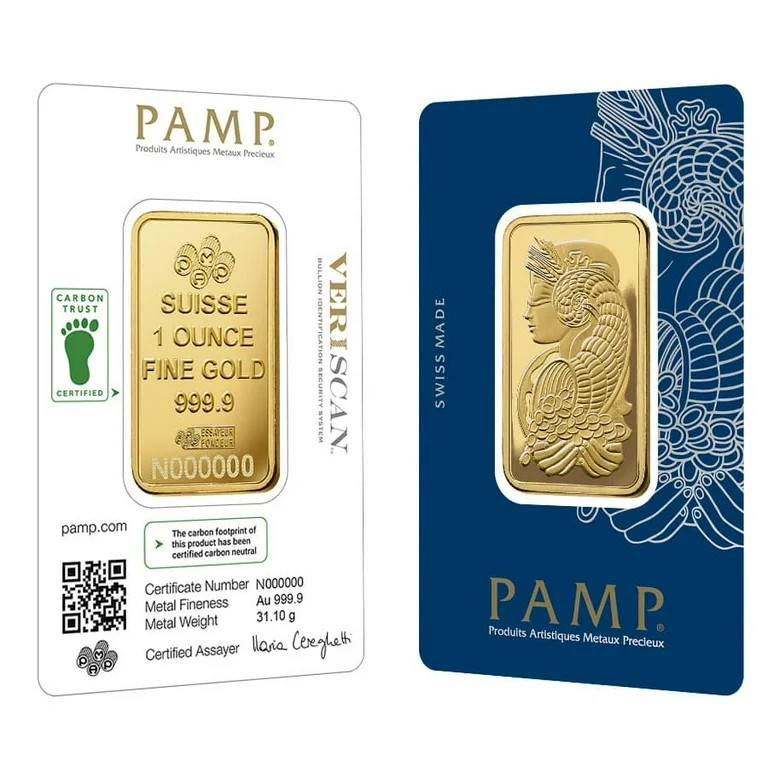 1 oz Gold Bar PAMP Suisse Lady Fortuna Veriscan Carbon Neutral (in Assay) | Walmart (US)