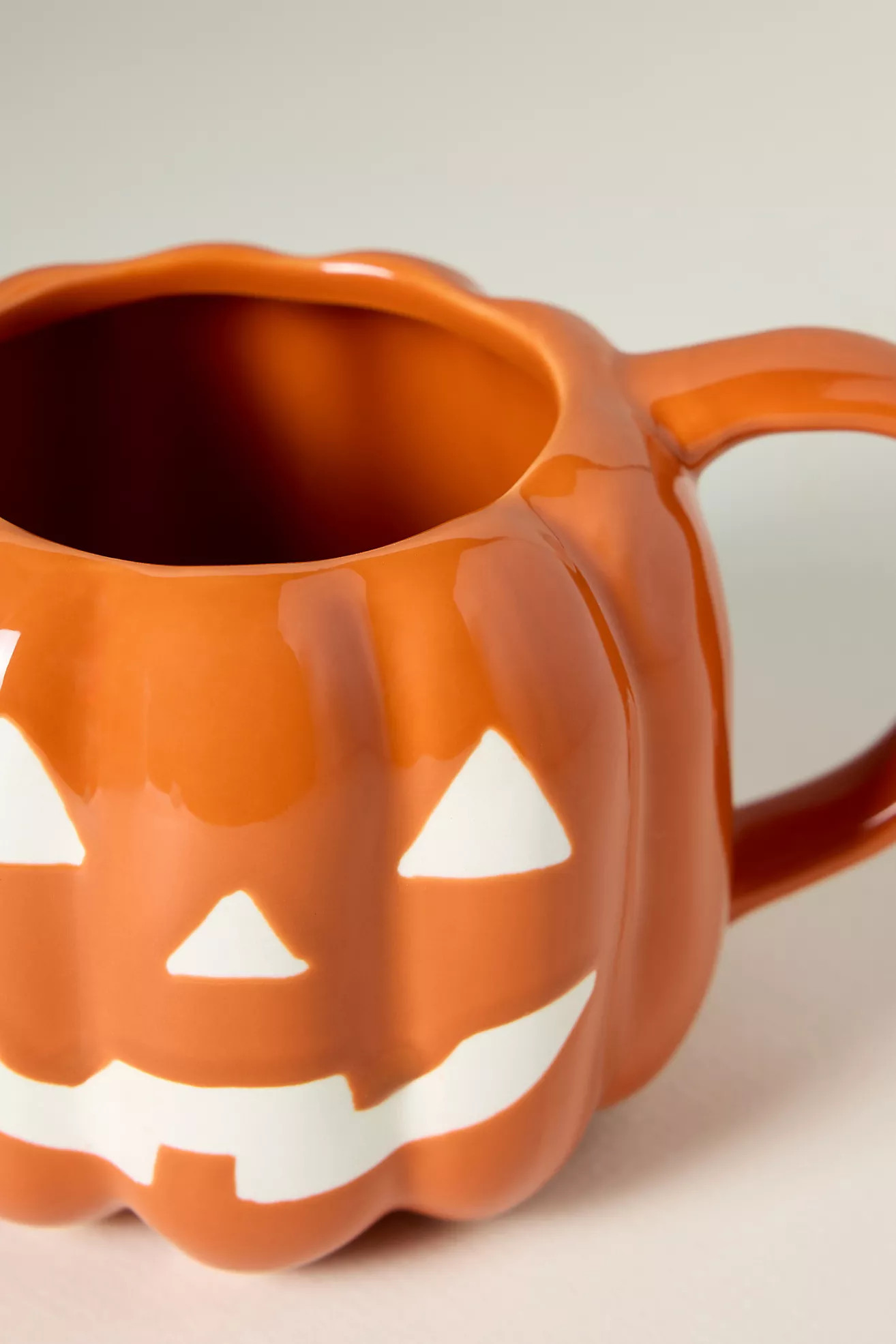 Figural Jack O' Lantern Glazed Stoneware Mug | Anthropologie (US)
