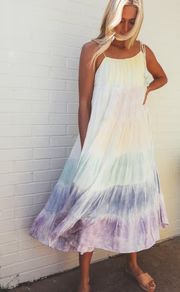 watercolor tiered maxi dress | RIFFRAFF