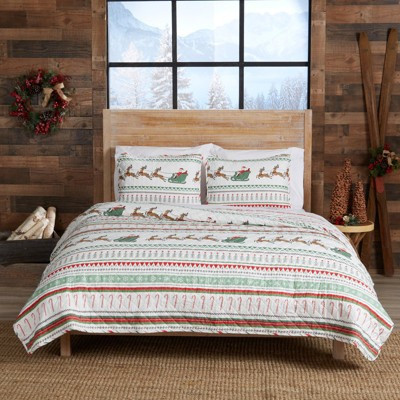 FIONECA Colorful Santa / Reindeer Holiday Quilt Set with Shams | Target