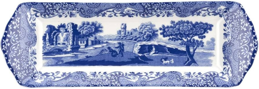 Portmeirion Blue Italian Small Tray | Serving Platter for Tea Sandwiches, Desserts, and Appetizer... | Amazon (US)