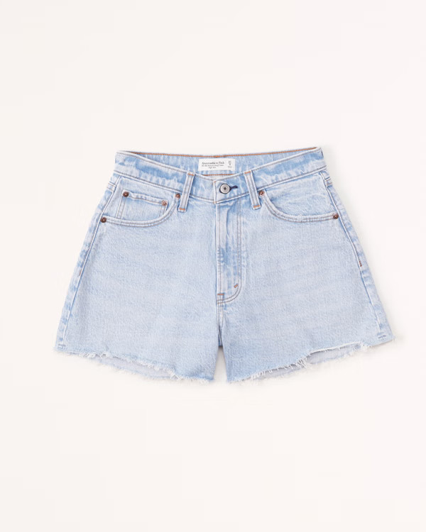 Curve Love High Rise 90s Cutoff Short | Abercrombie & Fitch (US)