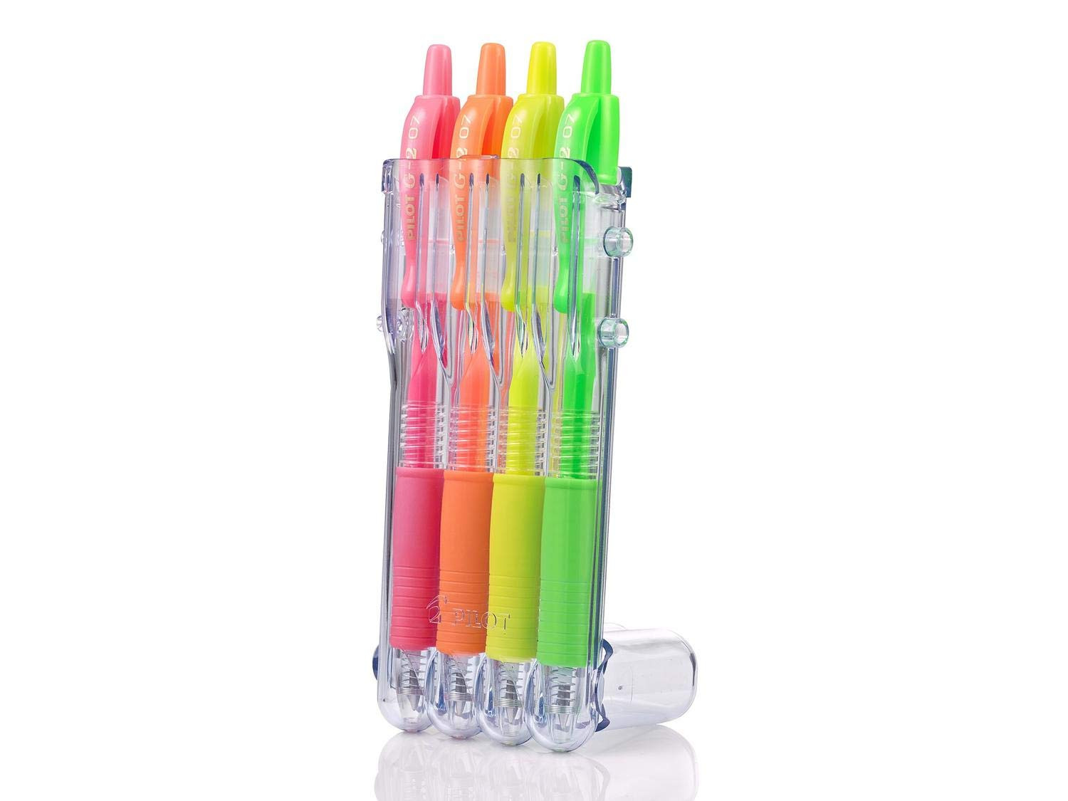 Pilot Set2Go G-207 Retractable Gel Rollerball Pen 0.7mm Tip 0.39mm Line Neon Green/Orange/Pink/Ye... | Amazon (US)