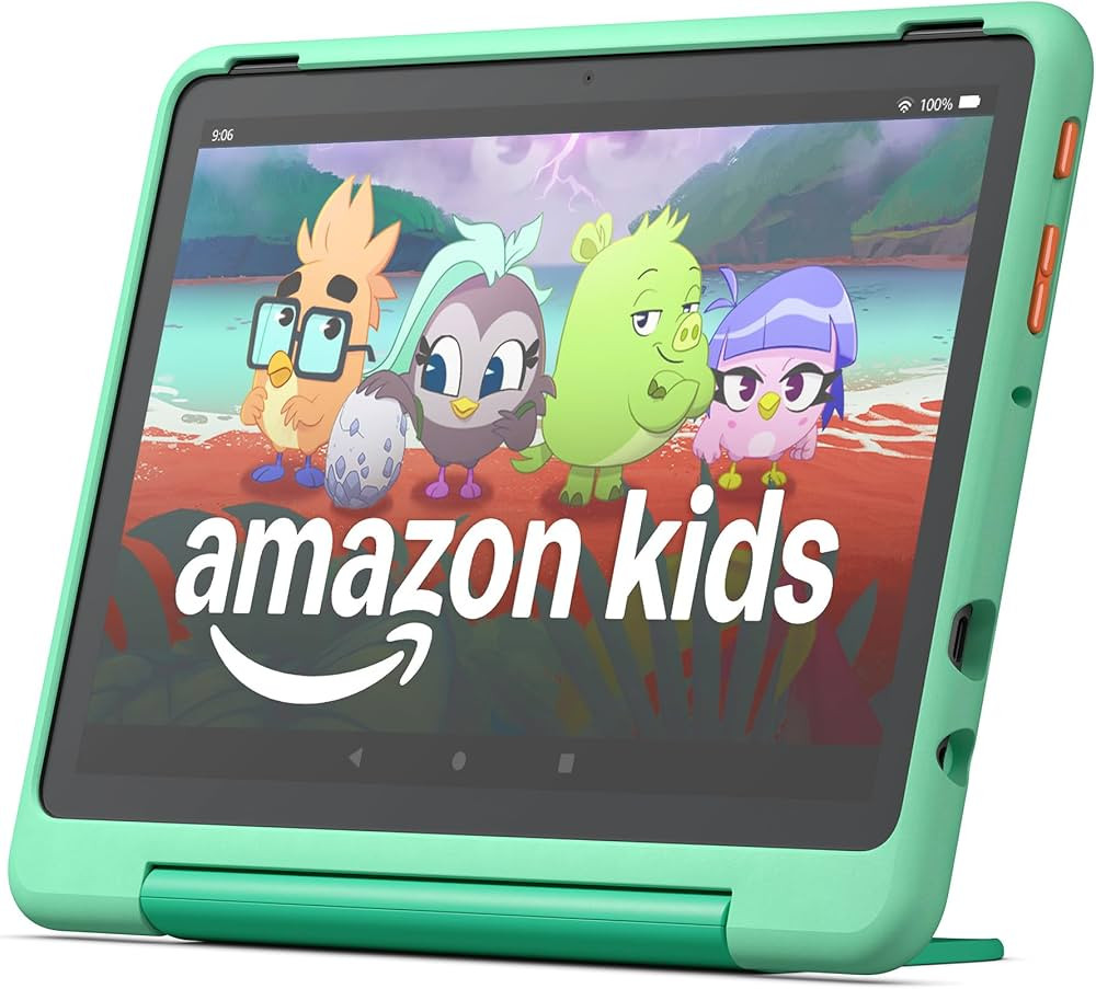 Amazon Fire HD 10 Kids Pro tablet (newest model) ages 6-12 | Bright 10.1" HD screen | Slim case for older kids, ad-free content, parental controls, 13-hr battery, 32 GB, Mint | Amazon (US)