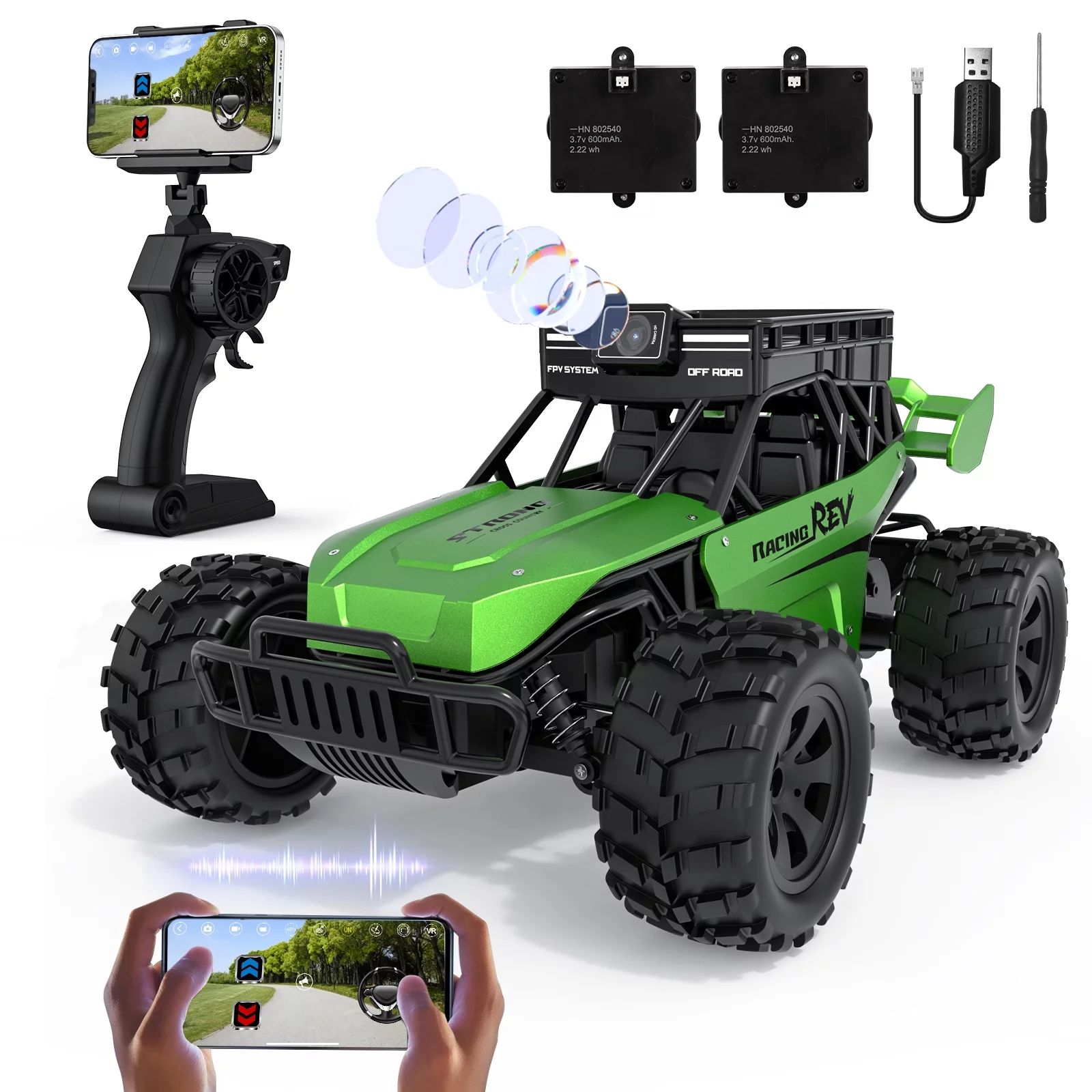 RC Car 1:18 Scale off-Road Remote Control Truck with Camera Toy Xmas Gifts for Kids Adults 2 Batt... | Walmart (US)