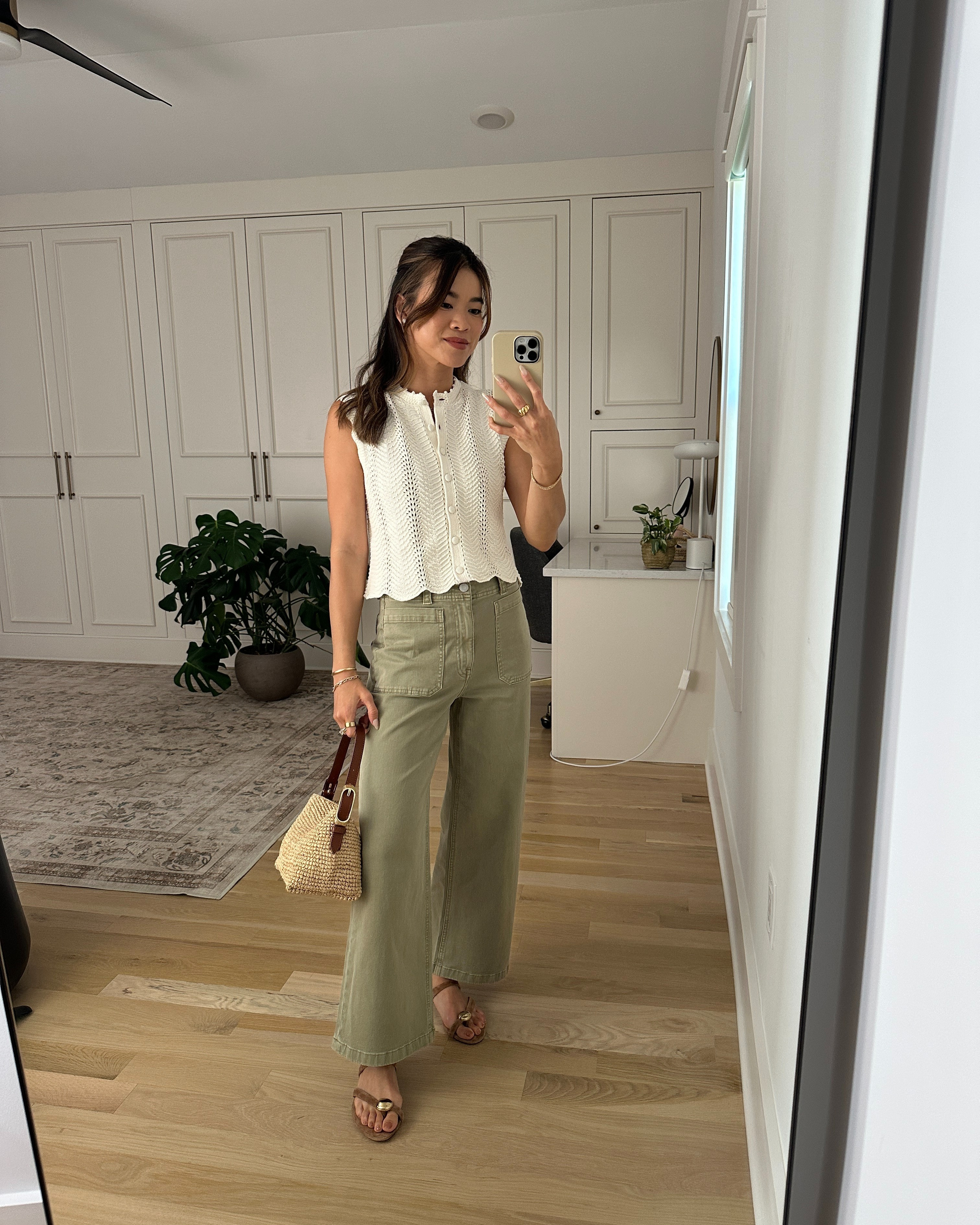 The perfect summer top from @Madewell. I love how breezy it is!

Sizing info:
Pistola Zooey Utility Trouser (Size 24 in Slate Green) 
Madewell Kim Wavy Stitch Vest (Size XS in Vintage Ivory)

Petite style, petite fashion, mom outfit, mom style, petite pants, petite outfit ideas, petite outfits, best pants for petite, petite denim, spring style, spring outfits, beach outfits, vacation outfits, summer outfits, Summer style, summer trends, shopbop, shopbop order, petite summer clothes, petite friendly outfits

#LTKootd #LTKSeasonal #LTKPetite