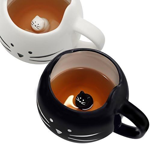 Amazon.com: Koolkatkoo Cute Cat Coffee Mug Set for Girls Women Ceramic Kitty Tea Couple Mugs for ... | Amazon (US)