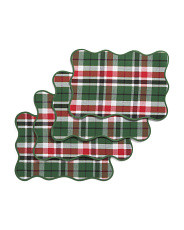 Set Of 4 Scalloped Plaid Placemats | Marshalls