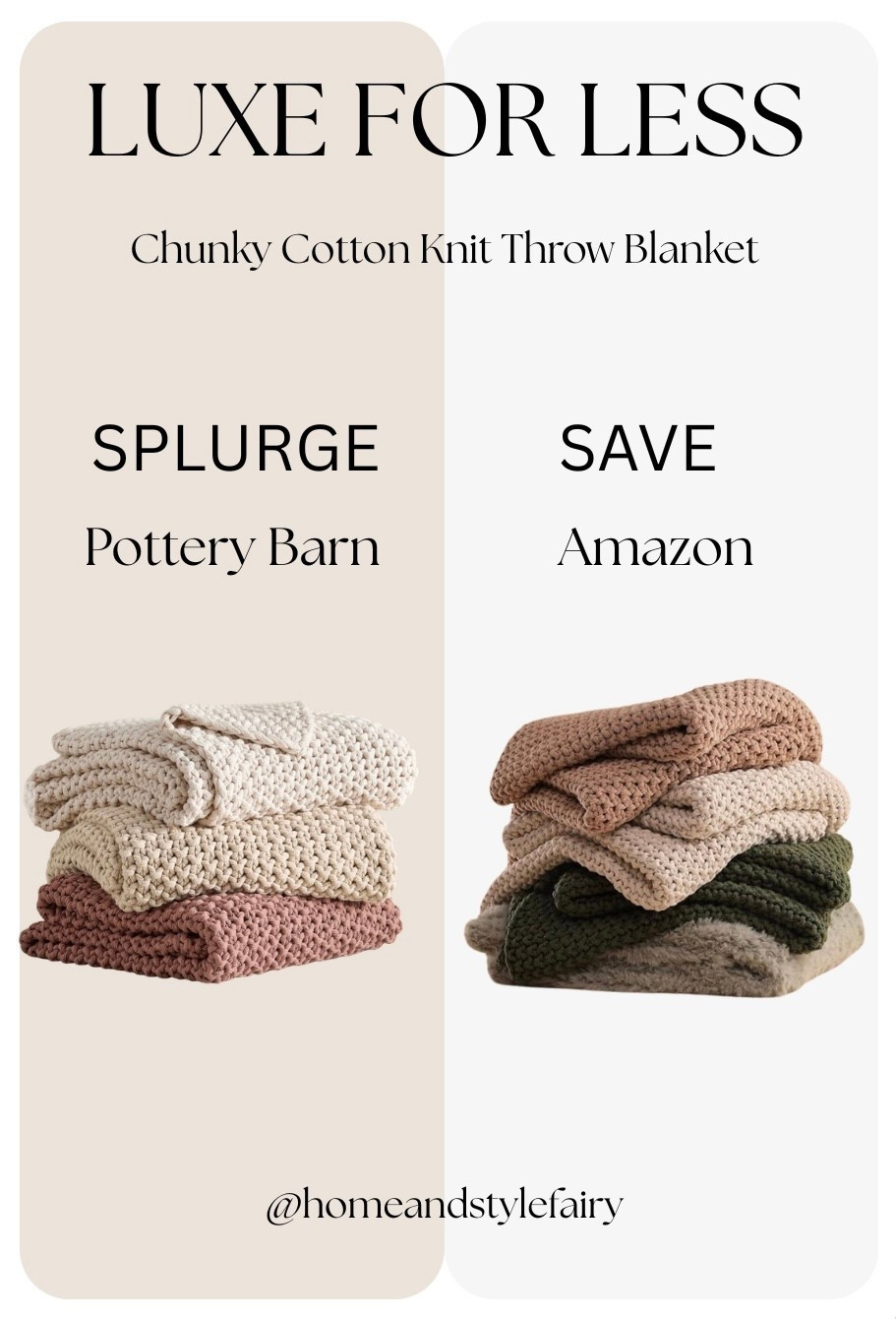 Luxe for less
Chunky Cotton Knit Throw Blanket✨
The Amazon throw is almost identical to the PB but for way less. Made without the use of harmful chemicals. Organic cotton! 

#homeinspo #neutralhome #neutraldecor
#LTKSeasonal #homedecor #homerefresh 
#blanket #throw 

#LTKsale #LTKcanada #LTKhome