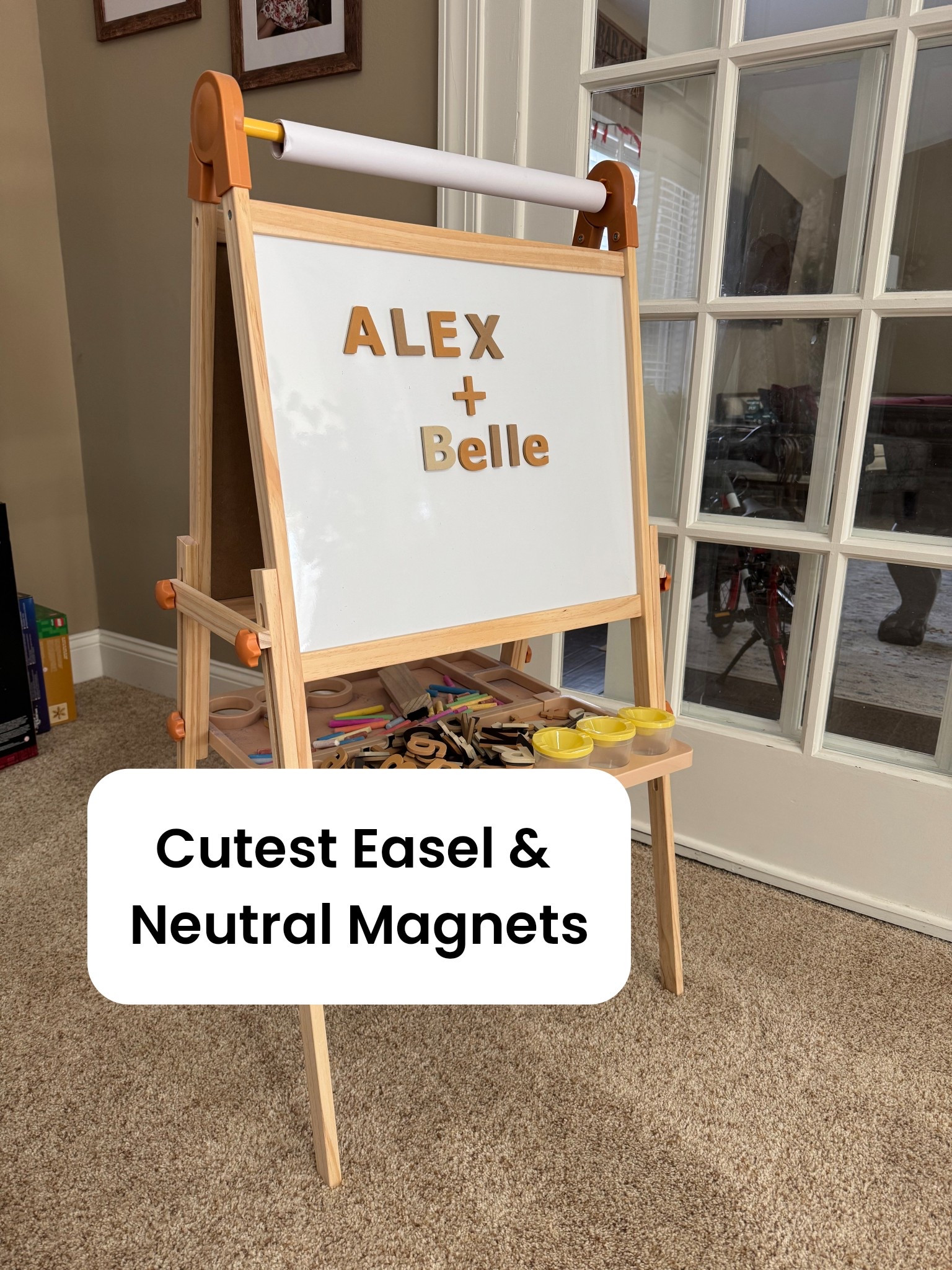 This double-sided kids art easel features a whiteboard on one side and a chalkboard on the other—perfect for drawing, learning letters, and creative play. I paired it with neutral magnets for a clutter-free, aesthetic playroom that still encourages imagination and independent play

kids art easel, double sided art easel, kids easel whiteboard chalkboard, toddler art easel, preschool art easel, Montessori art easel, neutral playroom decor, playroom essentials, educational toys for kids, chalkboard easel for kids, whiteboard easel for kids, kids magnets, neutral kids toys


#LTKKids #LTKHome #LTKmomlife