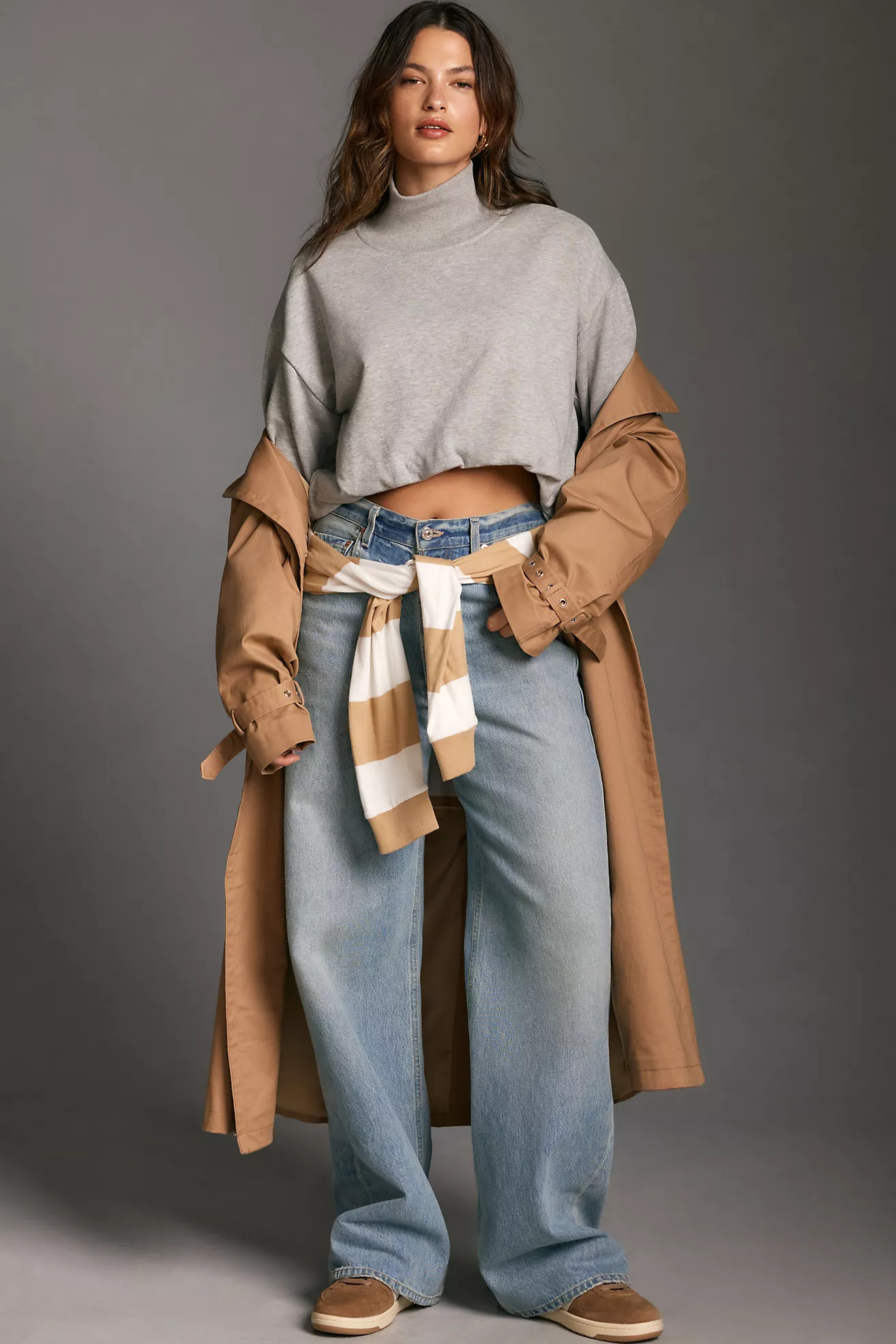 Pilcro Funnel-Neck Bubble-Hem Pullover | Anthropologie (US)