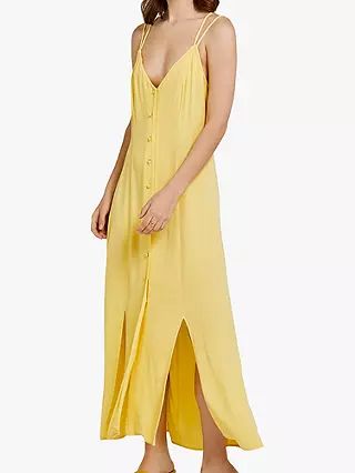 Ghost Thea Cross Back Slip Dress, Yellow | John Lewis UK