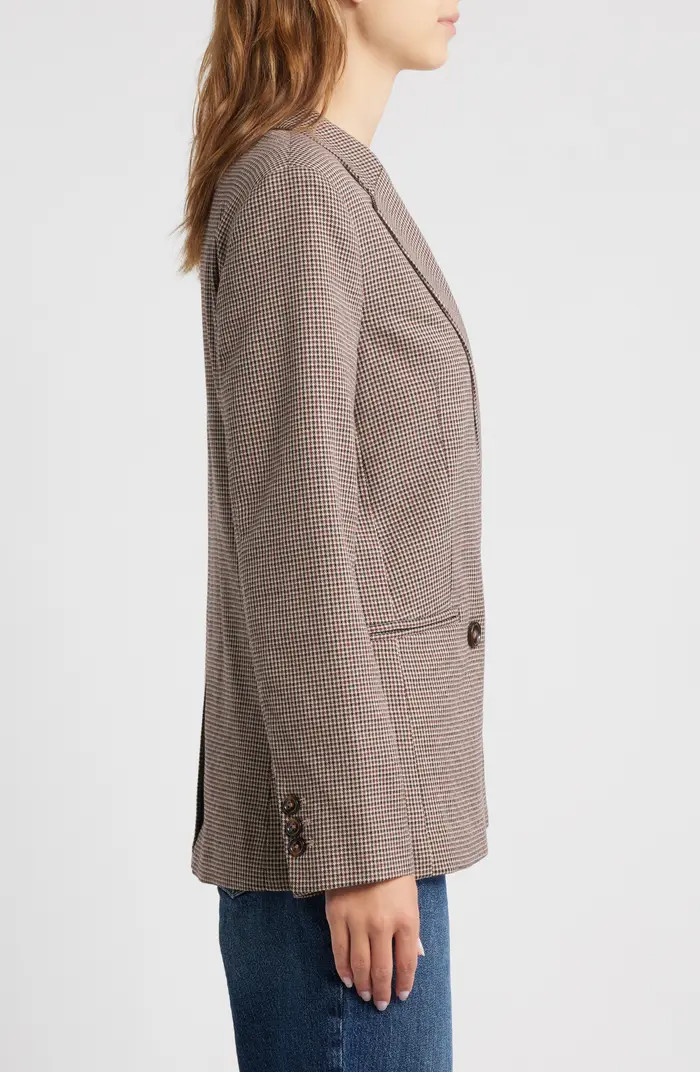 MANGO Houndstooth Double Breasted Blazer | Nordstrom | Nordstrom