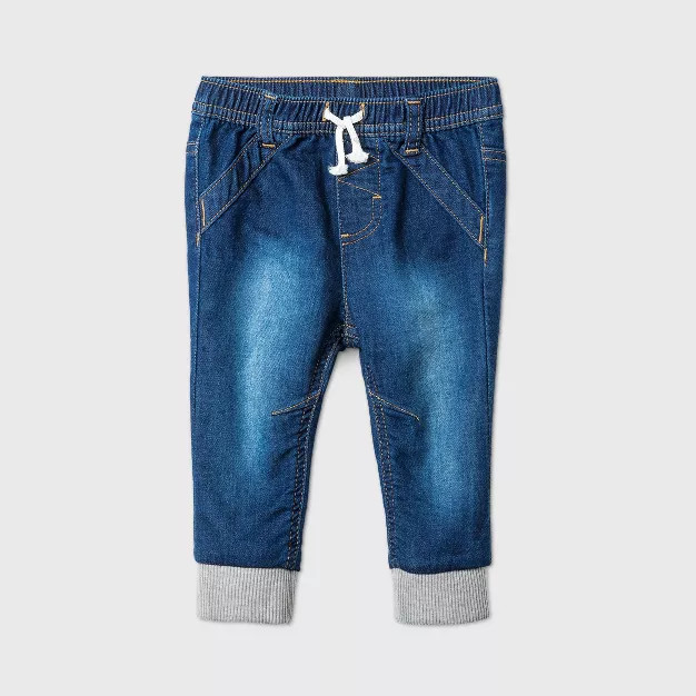 Baby Boys' Long Jogger Jeans - Cat & Jack™ Dark Denim | Target