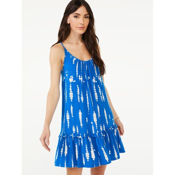 Scoop Women's Sleeveless Cami Ruffle Mini Sundress | Walmart (US)